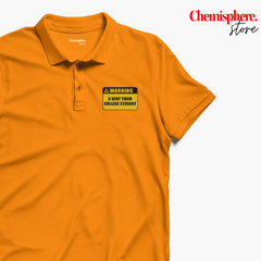 "Warning: Tired College Student" Embroidered Polo T-Shirt