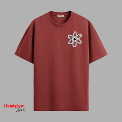 Atom Printed Maroon Oversized T-Shirt | Unisex | 100% Cotton