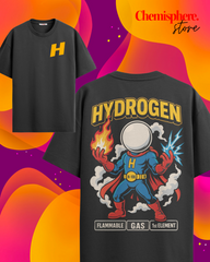Hydrogen Superhero T-Shirt – Black | 220 GSM Premium Cotton